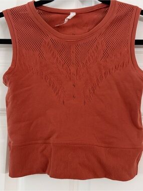 Athleta Sleeveless Knit Tank Top in Rust Orange